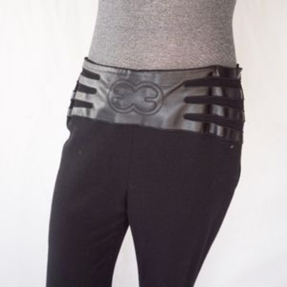 329. Escada RARE Logo Wool Black Pants 42 Trouser - Picture 2 of 7